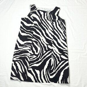 Peter Nygard Plus Size 18 Zebra Print Sleeveless Sheath Dress XL Extra Large EUC